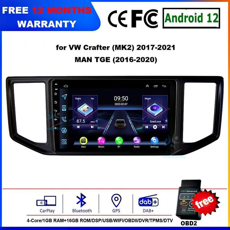For MAN TGE 2016-2020 DAB+ Autoradio Navigation GPS Bluetooth Android12 Wifi+OBD