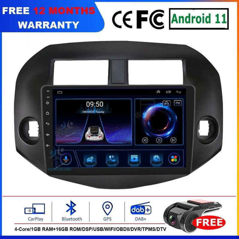 10.1" Car Video FM Radio Sat Nav GPS BT Android Stereo for Toyota RAV4 2006-2012