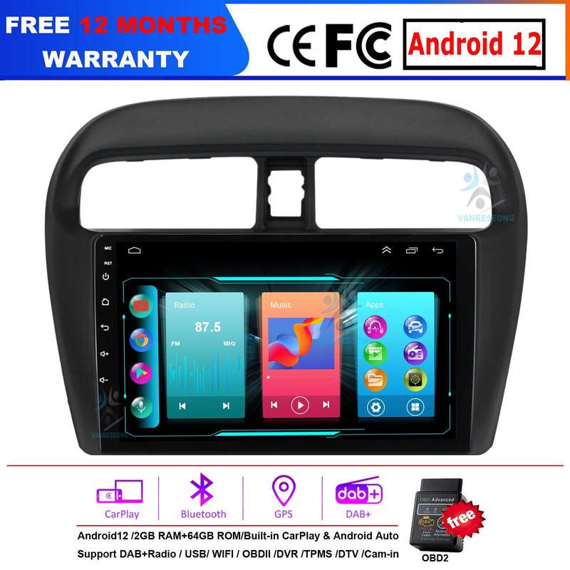 For Mitsubishi Mirage 6 2012-2018 Autoradio Multimedia Video GPS CarPlay BT DAB+