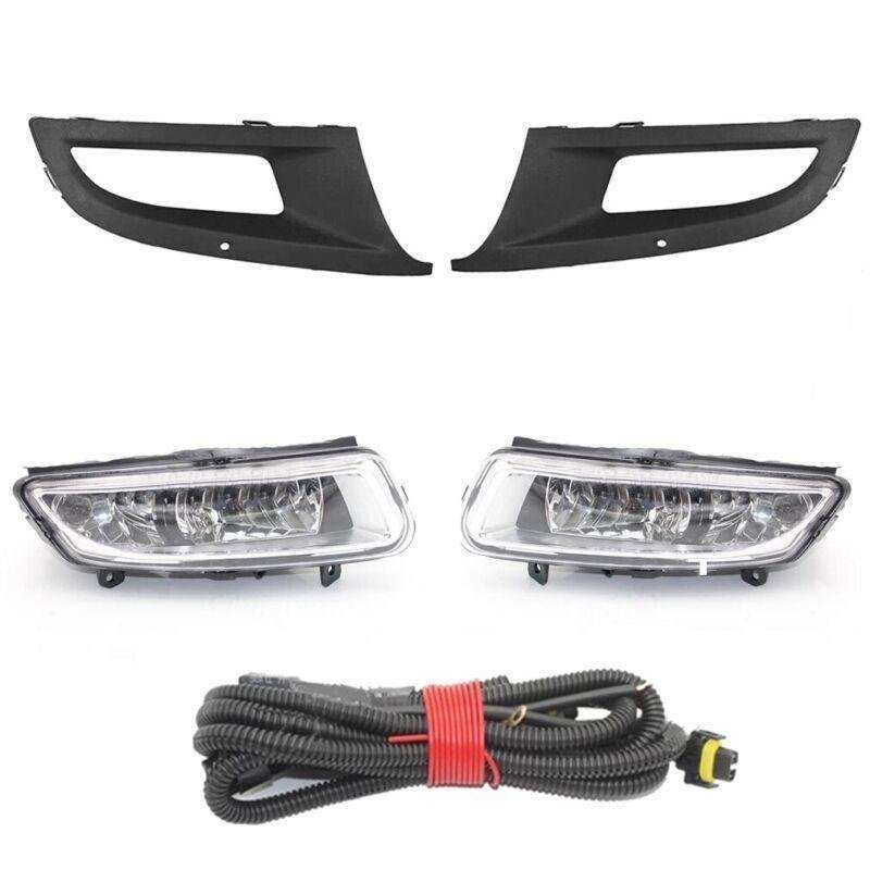 For Polo 6R Hatchback 2010-2013 Front Fog Lamp Light Cover Grille Wiring Pair