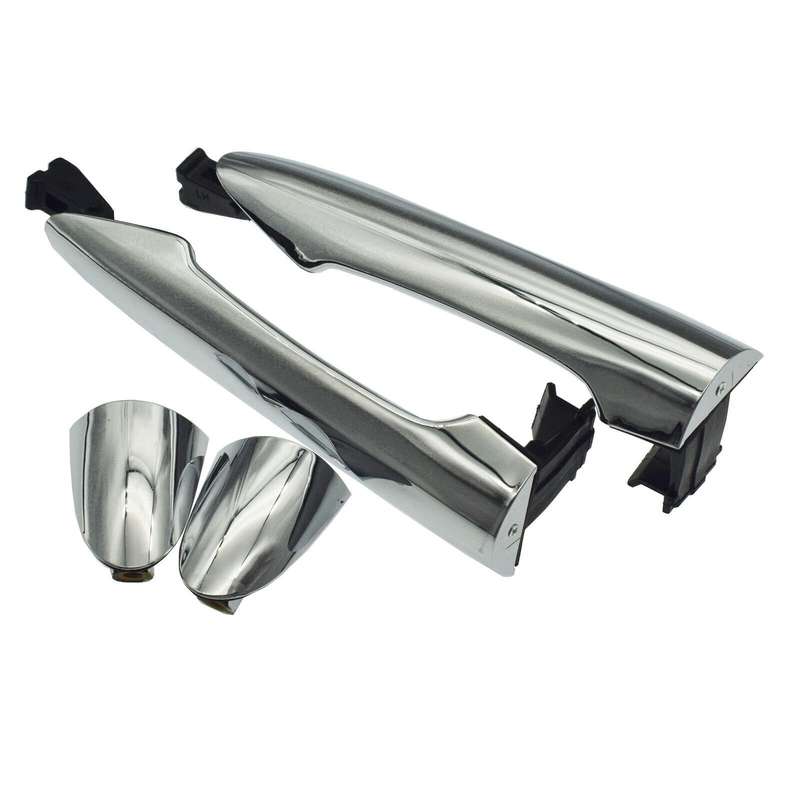 Rear Left &amp; Right Exterior Door Handles Chrome Pair For Kia Picanto 2011-2016