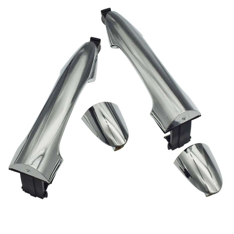 Rear Left &amp; Right Exterior Door Handles Chrome Pair For Kia Picanto 2011-2016