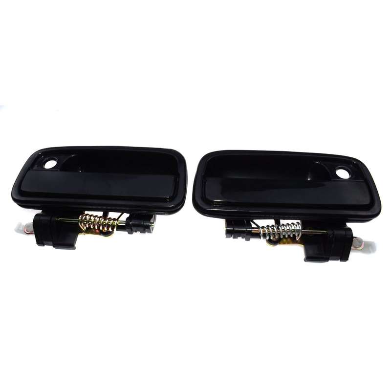 FITS 1995-2004 TOYOTA TACOMA FRONT OUTER EXTERIOR SMOOTH BLACK DOOR HANDLE PAIR