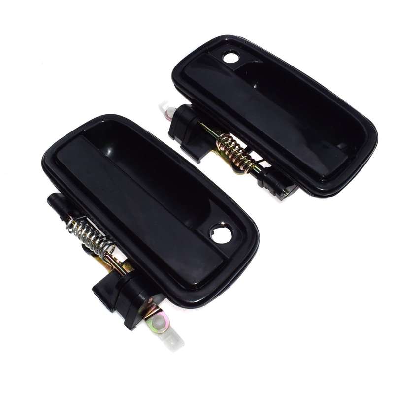 FITS 1995-2004 TOYOTA TACOMA FRONT OUTER EXTERIOR SMOOTH BLACK DOOR HANDLE PAIR
