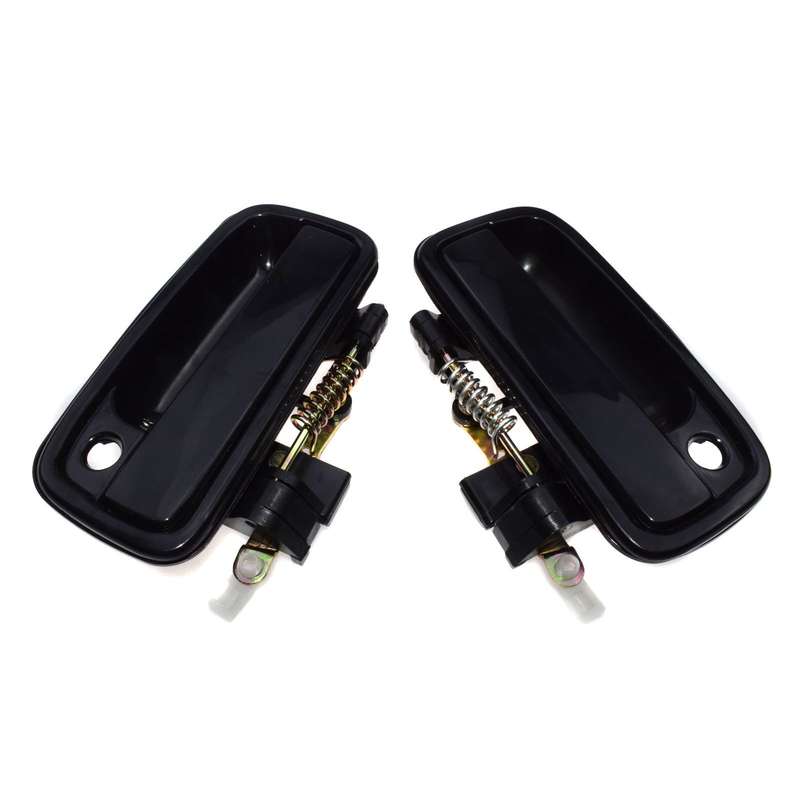FITS 1995-2004 TOYOTA TACOMA FRONT OUTER EXTERIOR SMOOTH BLACK DOOR HANDLE PAIR