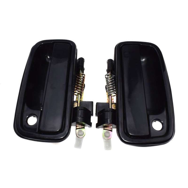 FITS 1995-2004 TOYOTA TACOMA FRONT OUTER EXTERIOR SMOOTH BLACK DOOR HANDLE PAIR