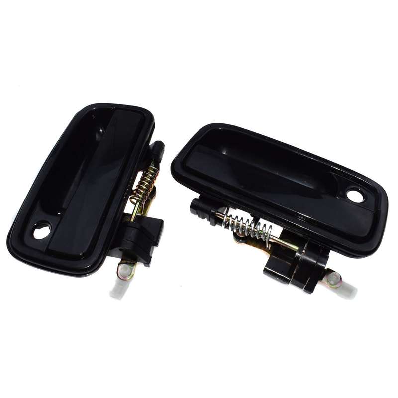 FITS 1995-2004 TOYOTA TACOMA FRONT OUTER EXTERIOR SMOOTH BLACK DOOR HANDLE PAIR