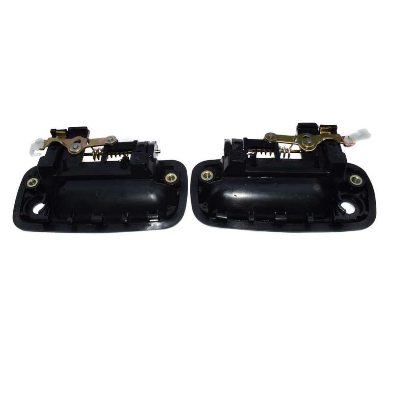 FITS 1995-2004 TOYOTA TACOMA FRONT OUTER EXTERIOR SMOOTH BLACK DOOR HANDLE PAIR