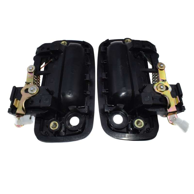 FITS 1995-2004 TOYOTA TACOMA FRONT OUTER EXTERIOR SMOOTH BLACK DOOR HANDLE PAIR