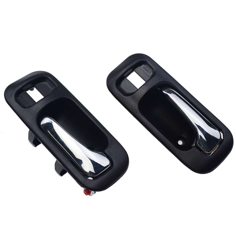 Chrome Inside Door Handles Black 2PCS Front Left &amp; Right For Honda CR-V Odyssey