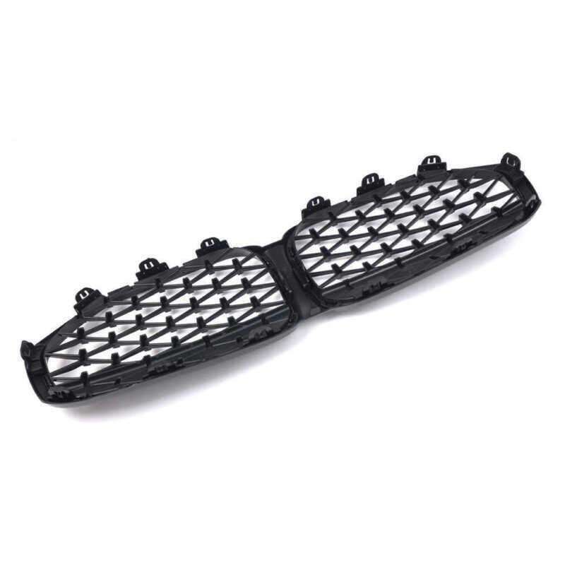 For BMW X1 F48 F49 LCI 2020-2023 Front Kidney Center Diamond Metor Grille Black
