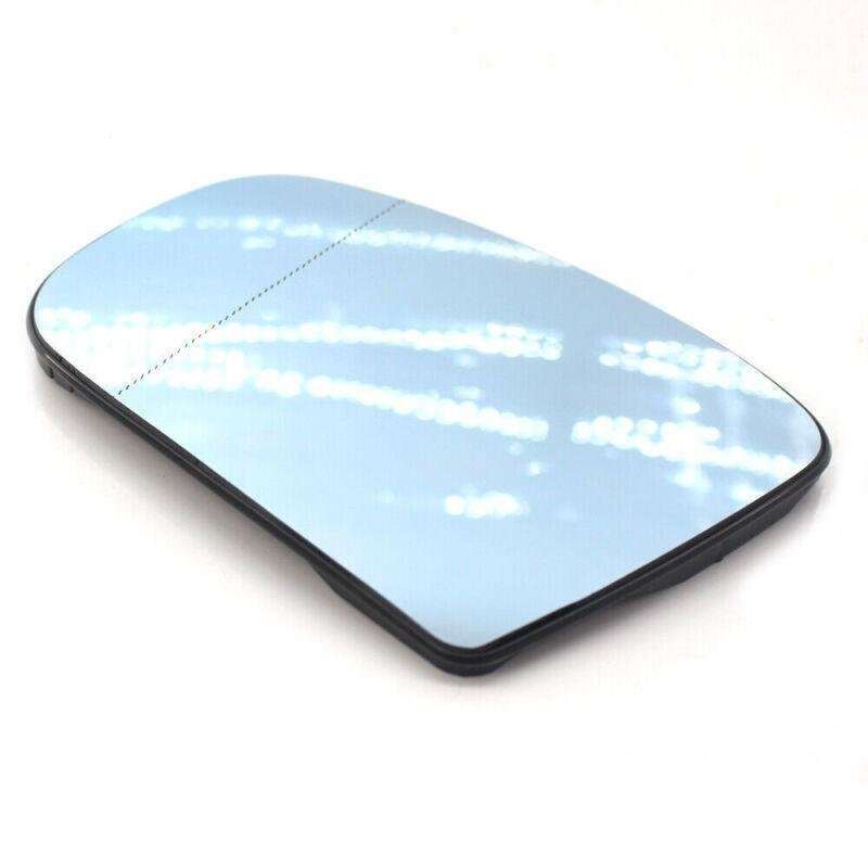 Pair of Heated Door Blue Mirror Glass with Plate For Mercedes-Benz W220 99-02