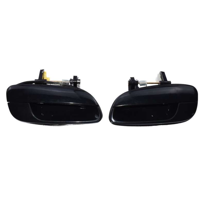 Rear Left &amp; Right Black Outer Door Handles For 2001-2005 Hyundai Elantra Smooth