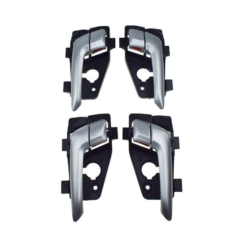 Set of 4 Interior Door Handles Silver FL FR RL RR For Kia Picanto 2011-2016