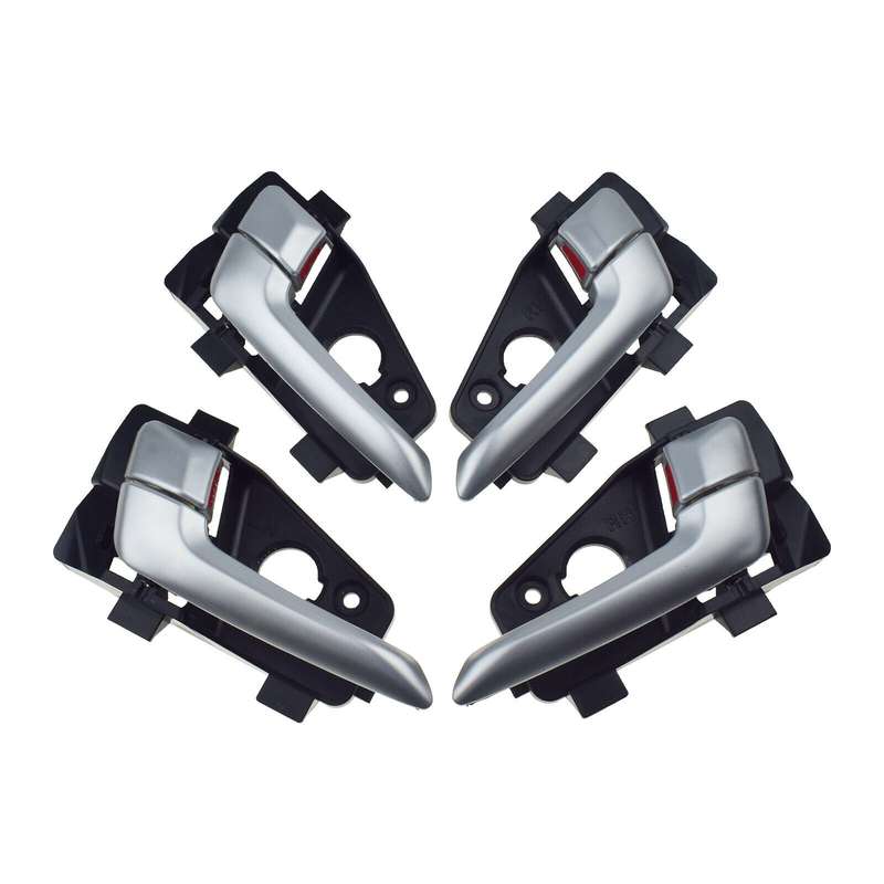 Set of 4 Interior Door Handles Silver FL FR RL RR For Kia Picanto 2011-2016