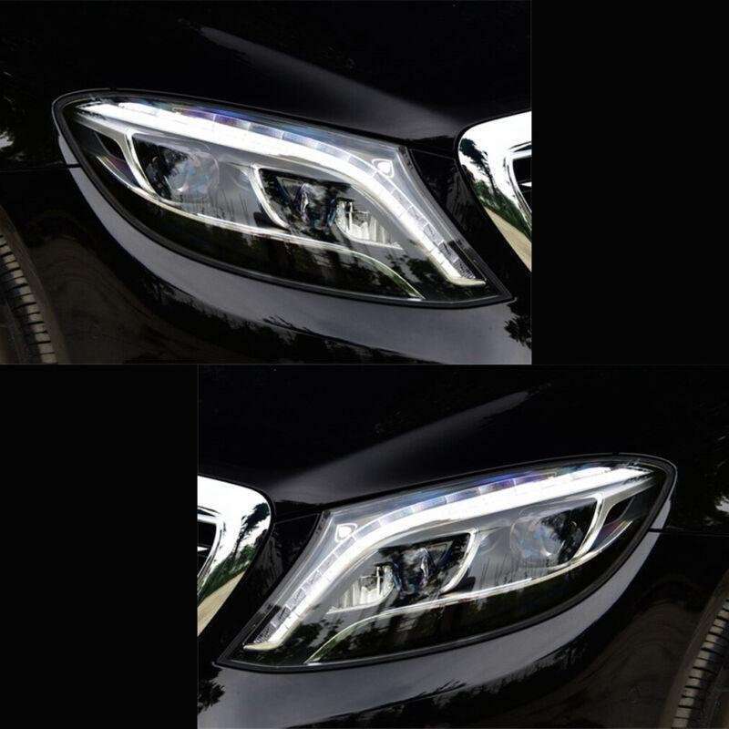 For Mercedes-Benz W222 S-Class 2014 2015 2016 2017 Headlight Lens Cover Pair
