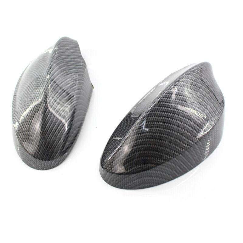 1 Pair Car Carbon Fiber Side Mirror Cover Cap Set For 05-07 BMW E90 Add On Style