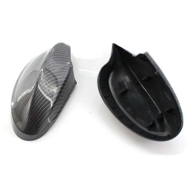 1 Pair Car Carbon Fiber Side Mirror Cover Cap Set For 05-07 BMW E90 Add On Style