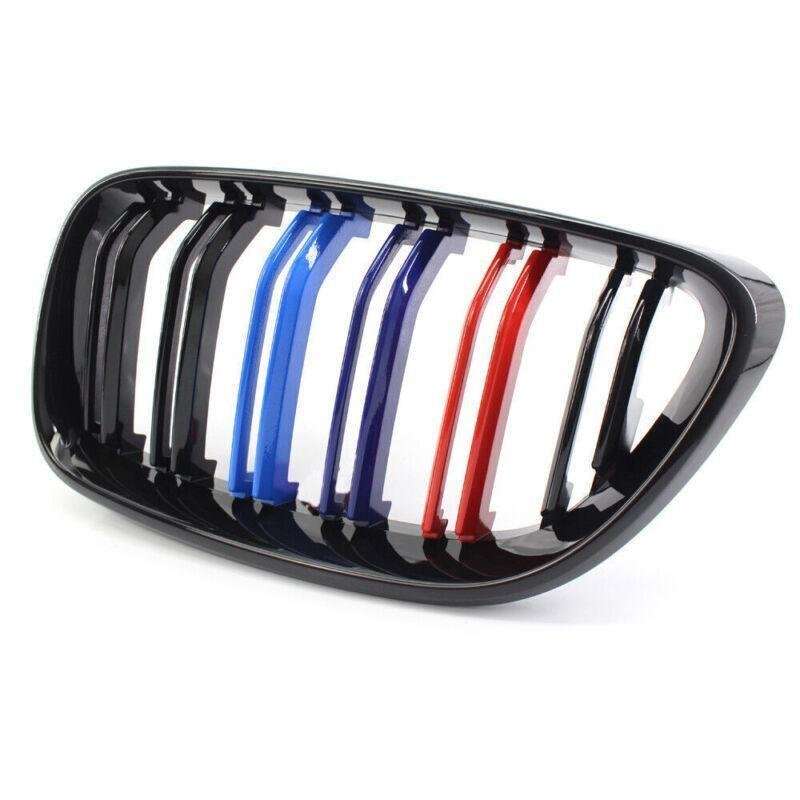 Gloss Black w/ M Color Front Grille Kit Dual Line for BMW F22 F23 14+ Coupe 220i