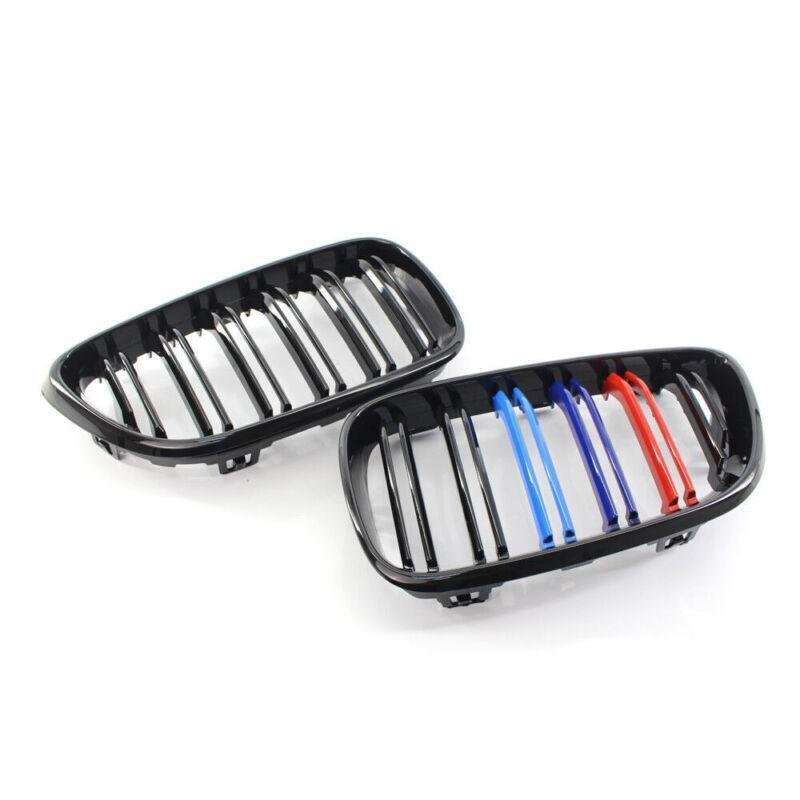 Gloss Black w/ M Color Front Grille Kit Dual Line for BMW F22 F23 14+ Coupe 220i