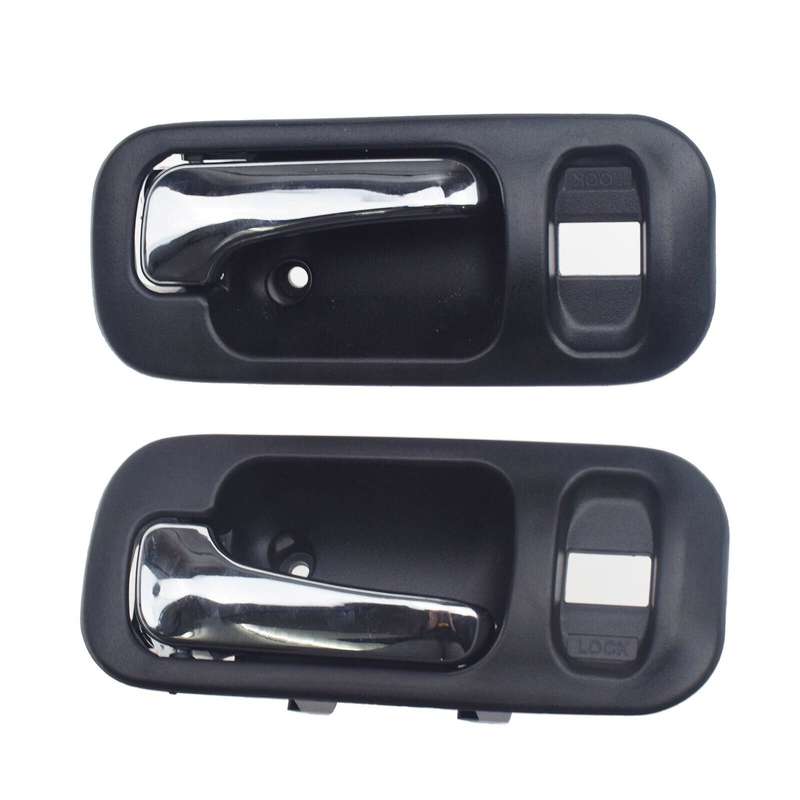 A Pair Chrome Black Inside Door Handles Rear Left &amp; Right For Honda CR-V Odyssey