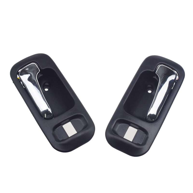 A Pair Chrome Black Inside Door Handles Rear Left &amp; Right For Honda CR-V Odyssey
