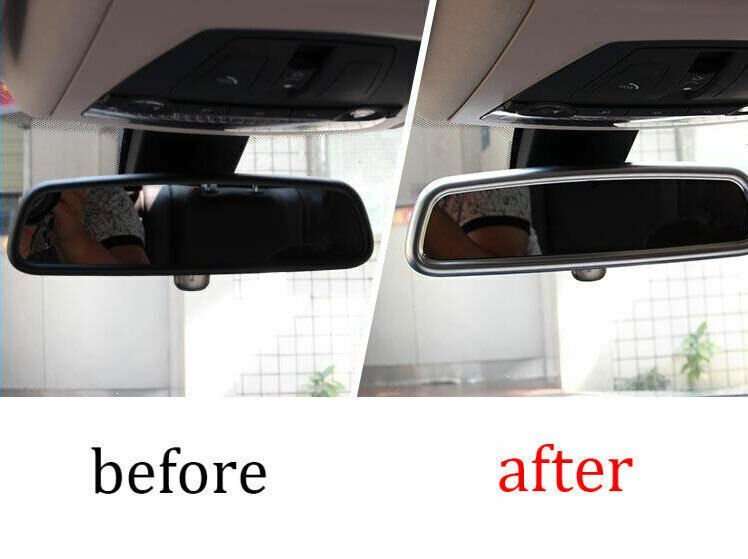 For BMW 3 4 Series 2013-2019 Matte Silver Interior Console Rearview Mirror Cover