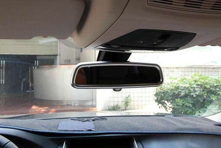 For BMW 3 4 Series 2013-2019 Matte Silver Interior Console Rearview Mirror Cover
