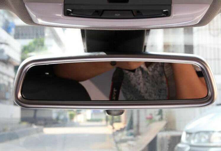 For BMW 3 4 Series 2013-2019 Matte Silver Interior Console Rearview Mirror Cover