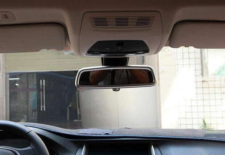 For BMW 3 4 Series 2013-2019 Matte Silver Interior Console Rearview Mirror Cover