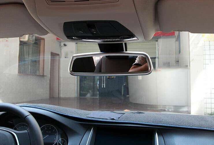 For BMW 3 4 Series 2013-2019 Matte Silver Interior Console Rearview Mirror Cover