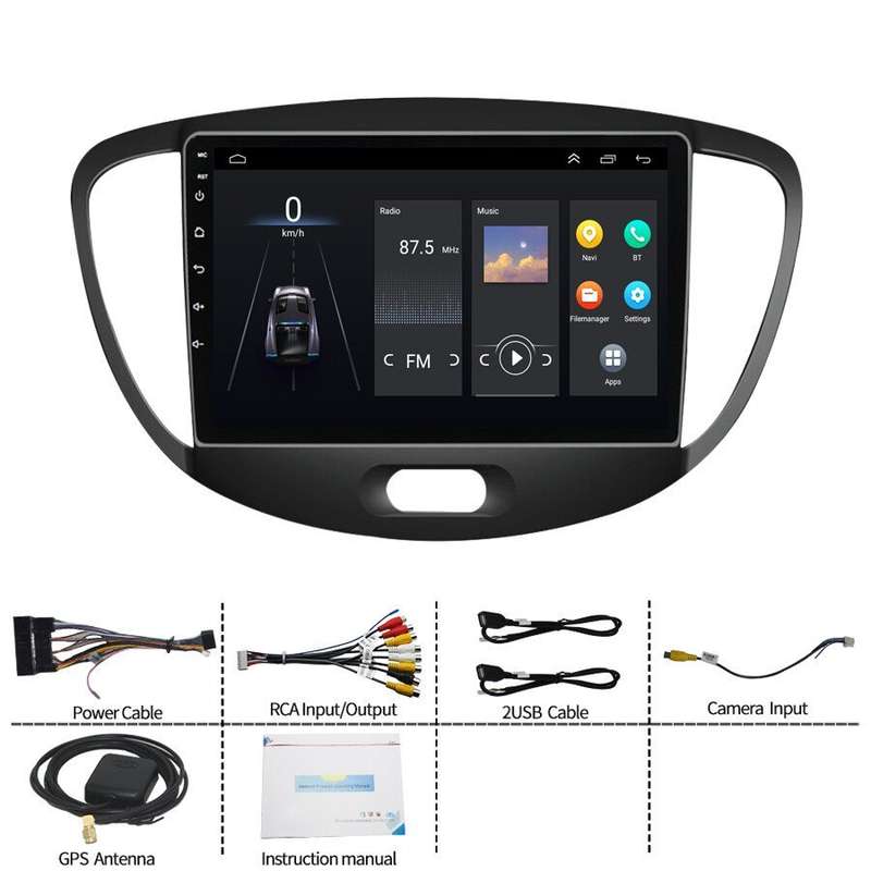 9" Touch Screen Autoradio For Hyundai i10 2007-2013 DAB Android12 GPS Navigation