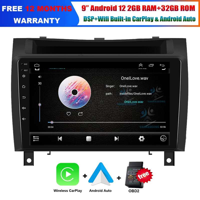 9" Android 12 CarPlay Car Stereo Radio GPS For Mercedes R171 SLK280 SLK350 55AMG