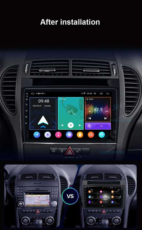 9" Android 12 CarPlay Car Stereo Radio GPS For Mercedes R171 SLK280 SLK350 55AMG