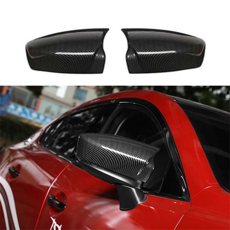 For Mazda 6 Atenza 2018-2021 Carbon Fiber Horn Side Rear View Mirror Cover Trim