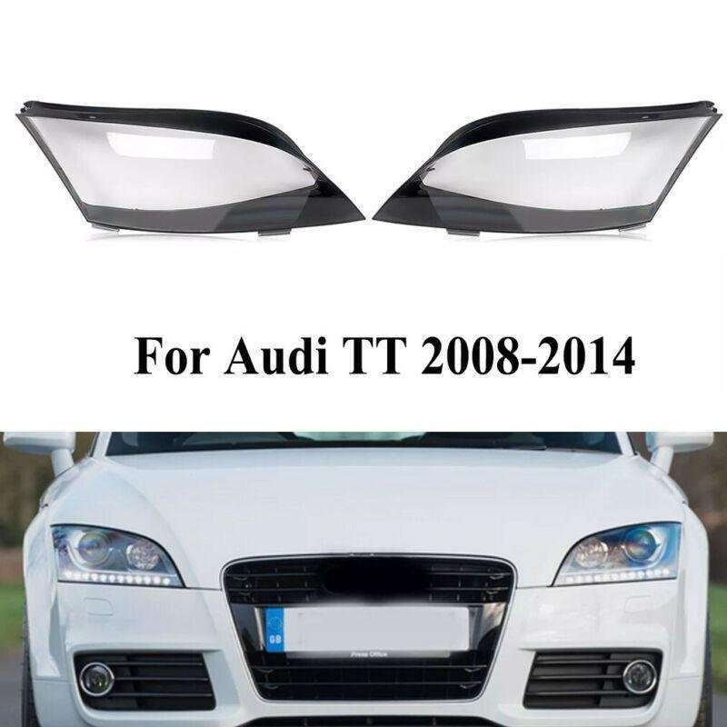 2pcs Headlight Lens Headlamp Clear Cover For AUDI TT 08-14 8J0941029 8J0941030