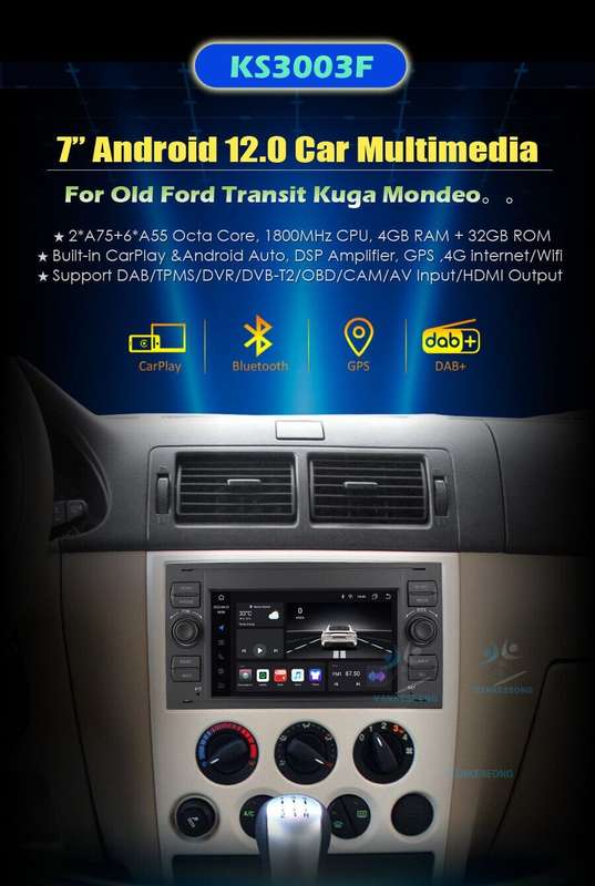 DAB+ Car Stereo Android Sat Navi Radio For FORD FOCUS C-MAX KUGA FIESTA TRANSIT