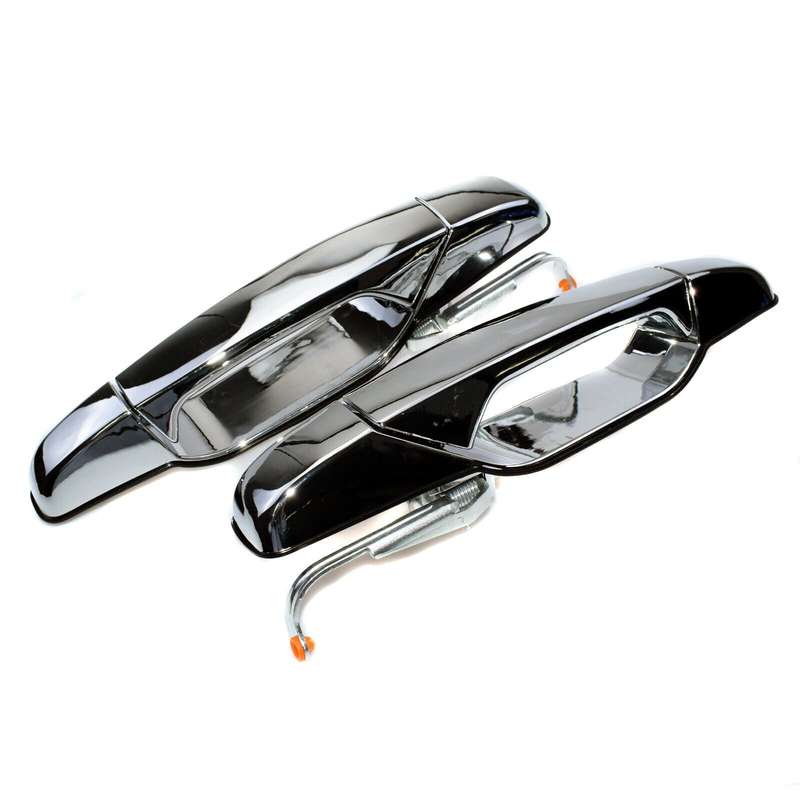 Outside Chrome Door Handles Rear L &amp; R For Chevrolet Tahoe Silverado GMC Sierra