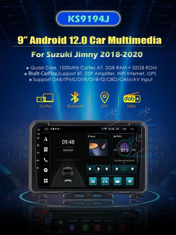 wifi Android 12 CarPlay GPS Sat Nav BT DAB Autoradio For Suzuki Jimny 2018-2020