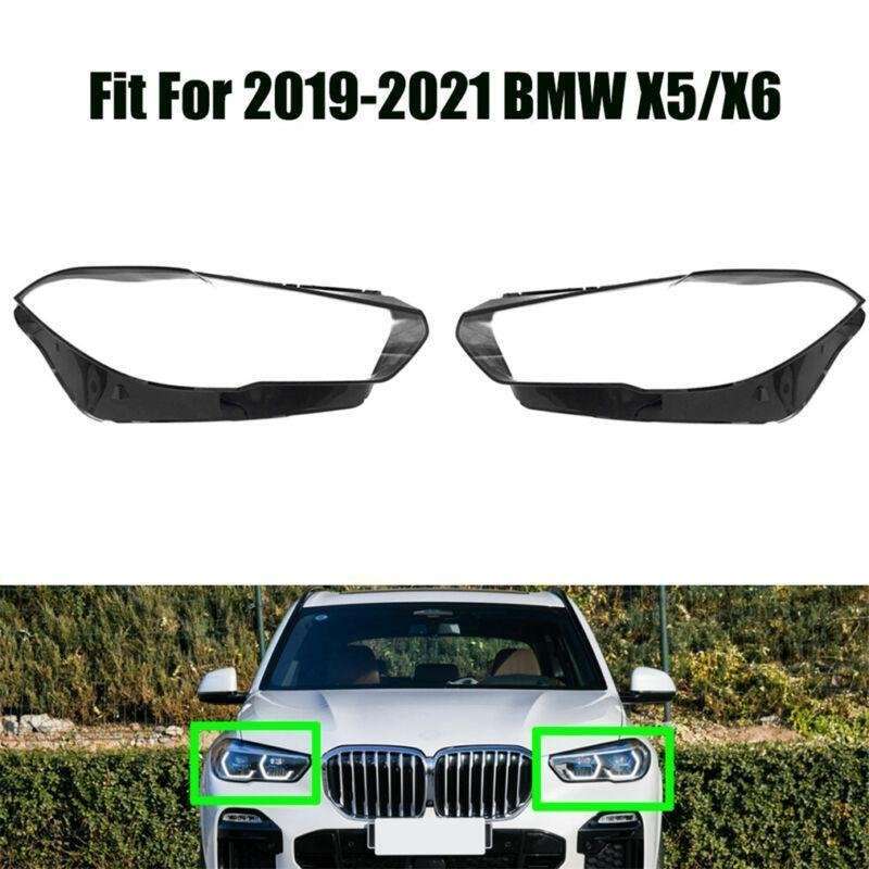 For 2019 2020 2021 BMW X5 X6 Headlight Clear Lens Left Right Cover