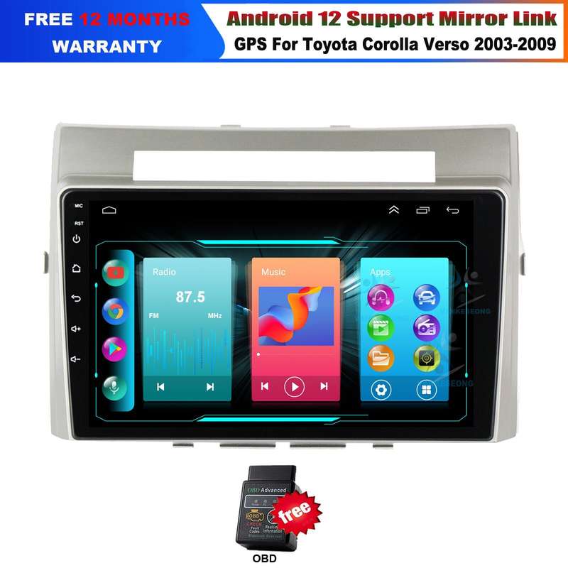 9"For Toyota Corolla Verso 2003-2009 DAB Car Stereo GPS Sat Nav BT FM Radio Wifi