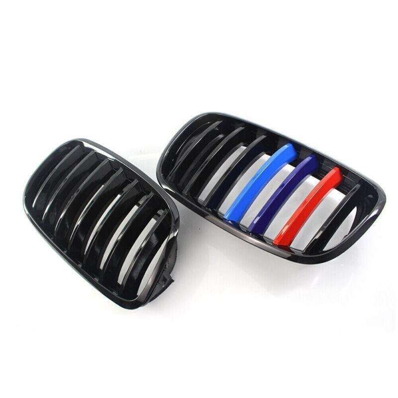 2X/Set Shiny Black M Look Car Front Grille for BMW X5 E70 X6 E71 07-13 SUV Grill