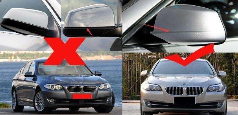 Pair Auto Carbon Fiber Car Mirror Cap Covers for BMW F10 F11 5-Series