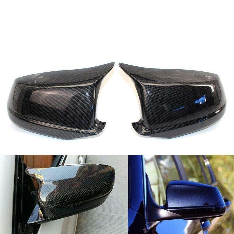 Pair Auto Carbon Fiber Car Mirror Cap Covers for BMW F10 F11 5-Series
