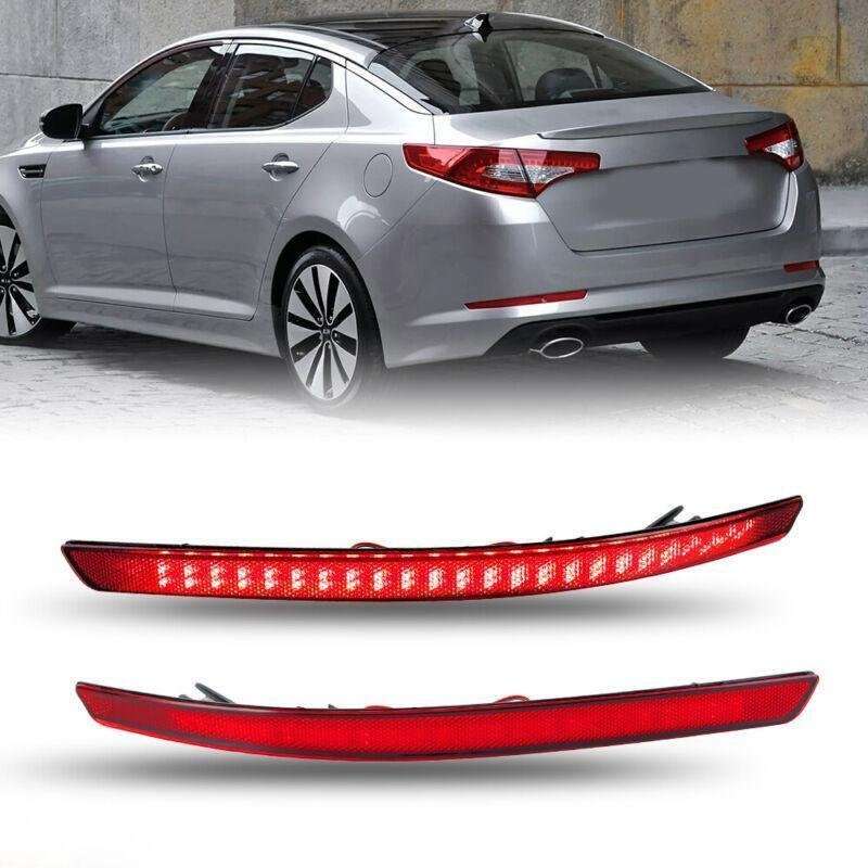 Pair LED Rear Bumper Reflector Lights For Kia K5 Optima 2011 12 2013 Brake Lamps
