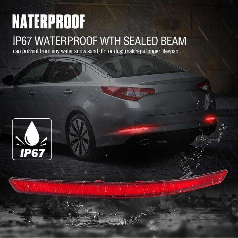 Pair LED Rear Bumper Reflector Lights For Kia K5 Optima 2011 12 2013 Brake Lamps