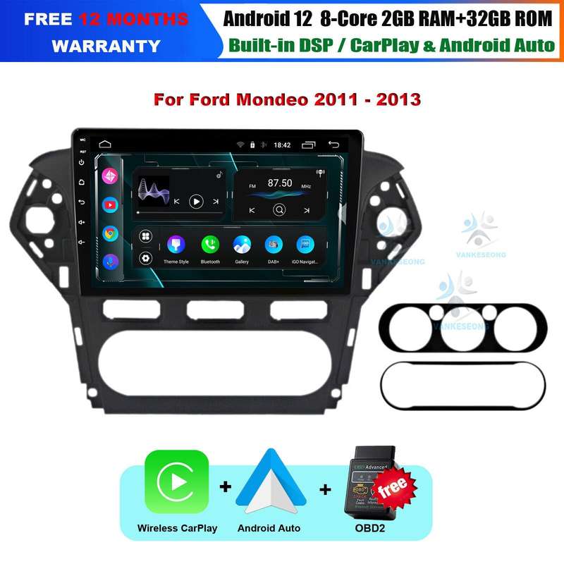 10.1" CarPlay Android Autoradio Navigationsgerte For Ford Mondeo MK4 2011-2013