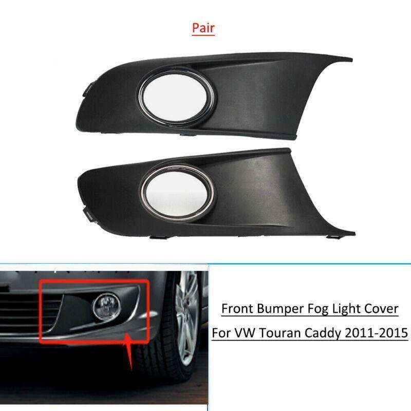 Bumper Fog Lamp Light Cover Trim Grille Bezel For VW Touran/Caddy 2011-2015 Pair