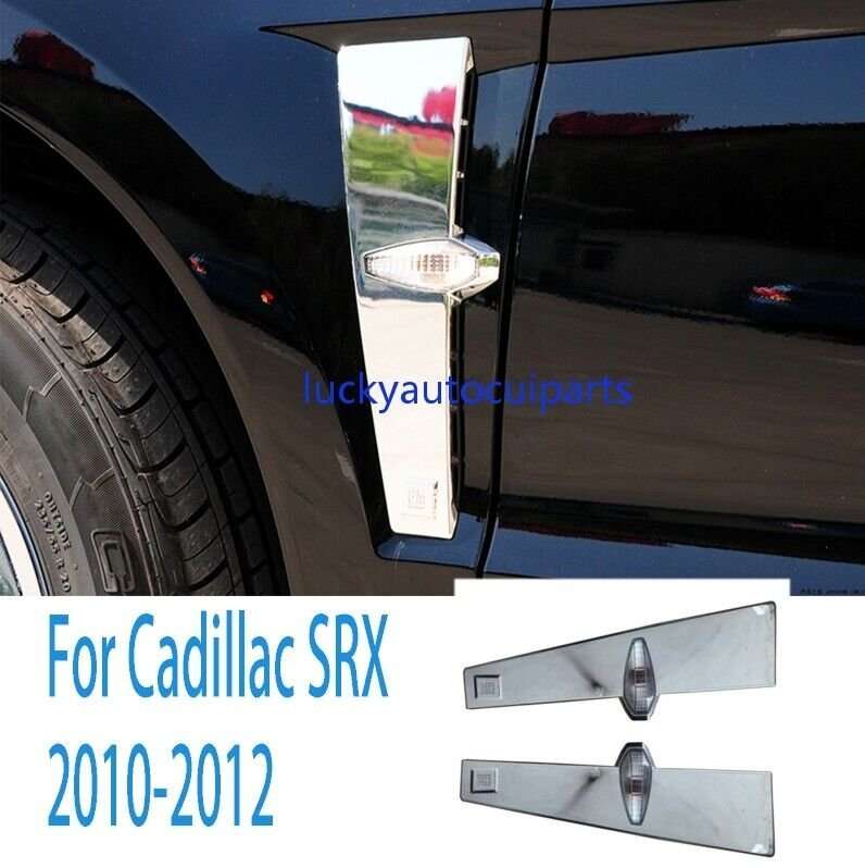 Chrome Style Front Side Door Fender Cover Trim 2PCS For Cadillac SRX 2010-2012