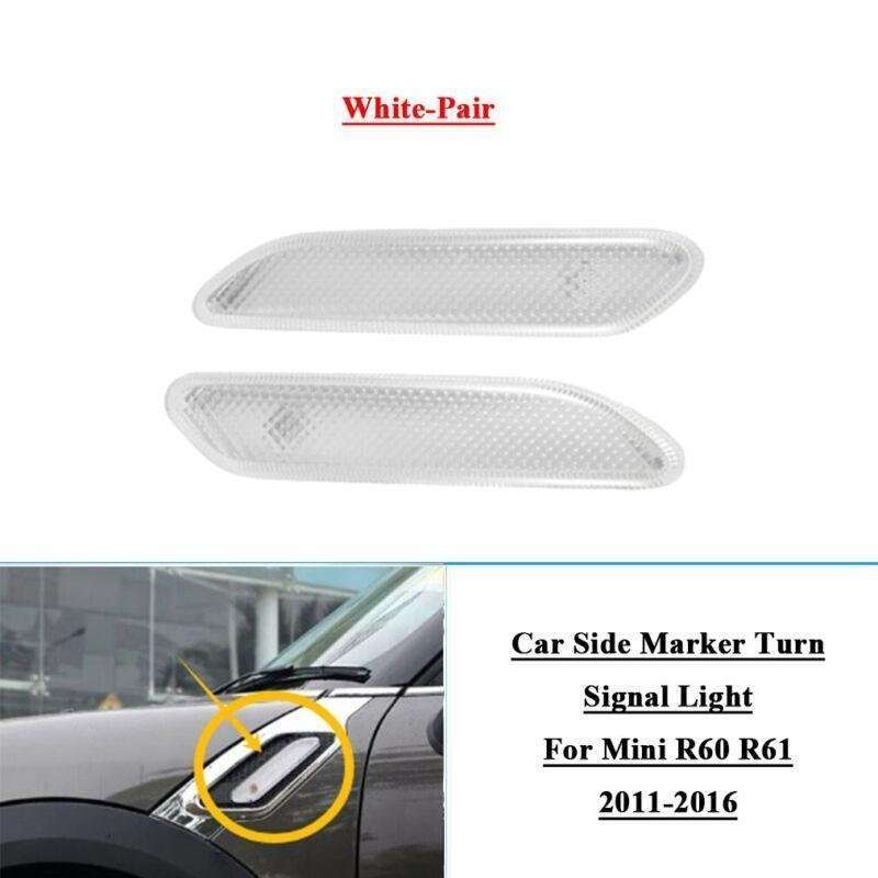 2x Car Side Marker Turn Signal Lights For Mini Cooper R60 R61 2011-2016 LR White